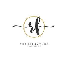 RF Initial letter handwriting and  signature logo. A concept handwriting initial logo with template element. vector