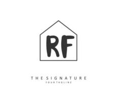 RF Initial letter handwriting and  signature logo. A concept handwriting initial logo with template element. vector