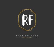 RF Initial letter handwriting and  signature logo. A concept handwriting initial logo with template element. vector