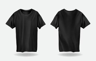 3D Black T-Shirt Mock Up Set vector