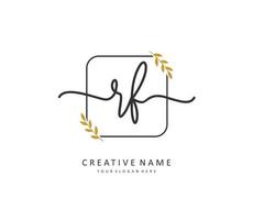 RF Initial letter handwriting and  signature logo. A concept handwriting initial logo with template element. vector