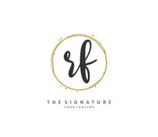RF Initial letter handwriting and  signature logo. A concept handwriting initial logo with template element. vector