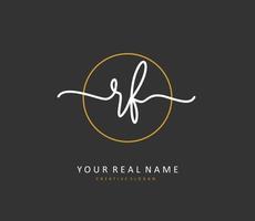 RF Initial letter handwriting and  signature logo. A concept handwriting initial logo with template element. vector