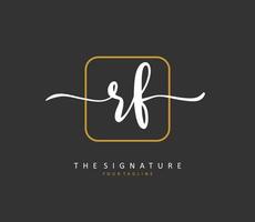 RF Initial letter handwriting and  signature logo. A concept handwriting initial logo with template element. vector