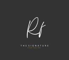 RF Initial letter handwriting and  signature logo. A concept handwriting initial logo with template element. vector