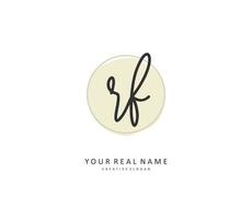 RF Initial letter handwriting and  signature logo. A concept handwriting initial logo with template element. vector