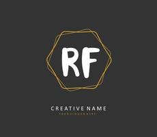 RF Initial letter handwriting and  signature logo. A concept handwriting initial logo with template element. vector