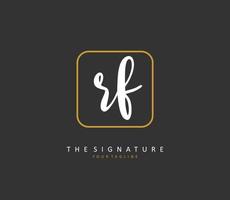 RF Initial letter handwriting and  signature logo. A concept handwriting initial logo with template element. vector