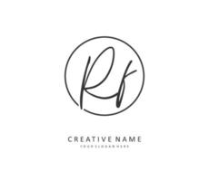 RF Initial letter handwriting and  signature logo. A concept handwriting initial logo with template element. vector