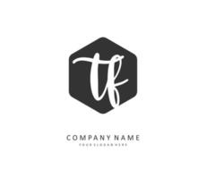 TF Initial letter handwriting and  signature logo. A concept handwriting initial logo with template element. vector