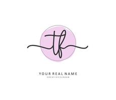 TF Initial letter handwriting and  signature logo. A concept handwriting initial logo with template element. vector