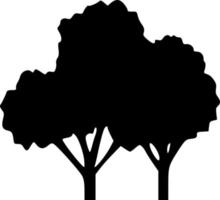 negro árbol icono vector