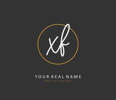 XF Initial letter handwriting and  signature logo. A concept handwriting initial logo with template element. vector