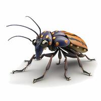 largo cuerno escarabajo ilustración ai generado foto