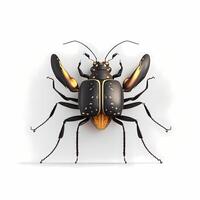 largo cuerno escarabajo ilustración ai generado foto