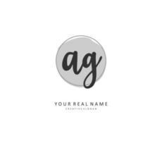 AG Initial letter handwriting and  signature logo. A concept handwriting initial logo with template element. vector