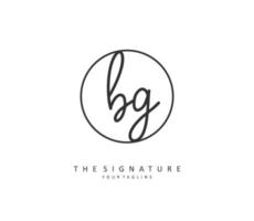 BG Initial letter handwriting and  signature logo. A concept handwriting initial logo with template element. vector