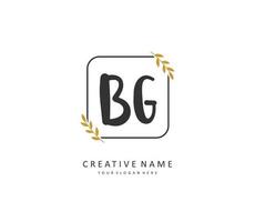 BG Initial letter handwriting and  signature logo. A concept handwriting initial logo with template element. vector