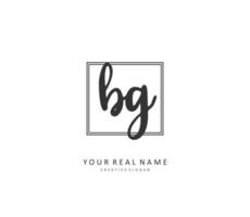 bg inicial letra escritura y firma logo. un concepto escritura inicial logo con modelo elemento. vector