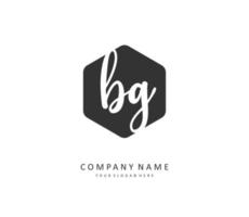 BG Initial letter handwriting and  signature logo. A concept handwriting initial logo with template element. vector