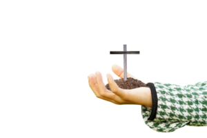 cross in human hands png