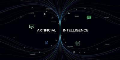 Abstract artificial intelligence. Virtual concept. Machine learning technology concept. vector