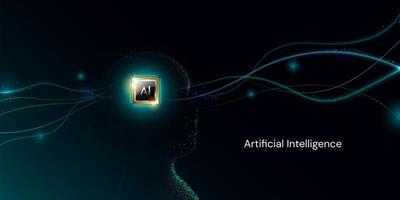 Abstract artificial intelligence. Virtual concept. Machine learning technology concept. vector