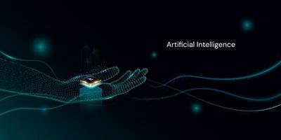 Abstract artificial intelligence. Virtual concept. Machine learning technology concept. vector