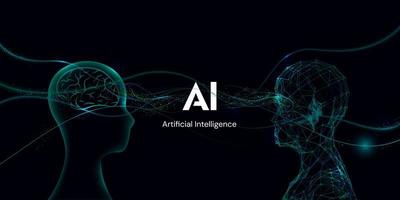 Abstract artificial intelligence. Virtual concept. Machine learning technology concept. vector