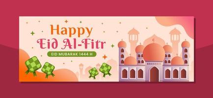 Happy eid al-fitr islamic banner template vector