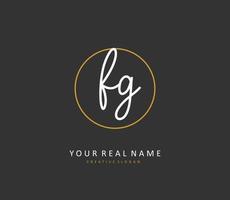 FG Initial letter handwriting and  signature logo. A concept handwriting initial logo with template element. vector