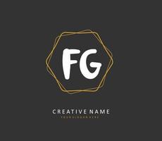 FG Initial letter handwriting and  signature logo. A concept handwriting initial logo with template element. vector