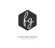 FG Initial letter handwriting and  signature logo. A concept handwriting initial logo with template element. vector