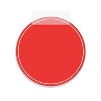 Round red sticky post note template. Taped office memo paper vector illustration.