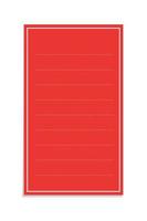 Vertical rectangle red sticky post note template. Taped office memo paper vector illustration.