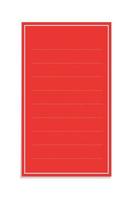 Vertical rectangle red sticky post note template. Taped office memo paper vector illustration.