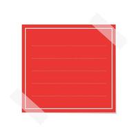 cuadrado rojo pegajoso enviar Nota modelo. grabado oficina memorándum papel vector ilustración.