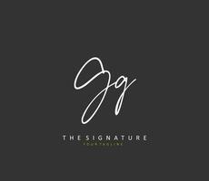 GG Initial letter handwriting and  signature logo. A concept handwriting initial logo with template element. vector