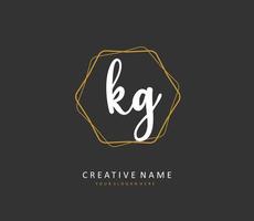 KG Initial letter handwriting and  signature logo. A concept handwriting initial logo with template element. vector