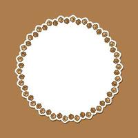 Round frame made of animal paw prints with empty space for your text and images. Cute dog paw print border. Vector illustration