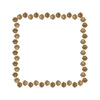 Square frame made of animal paw prints with empty space for your text and images. Cute dog paw print border. Vector illustration