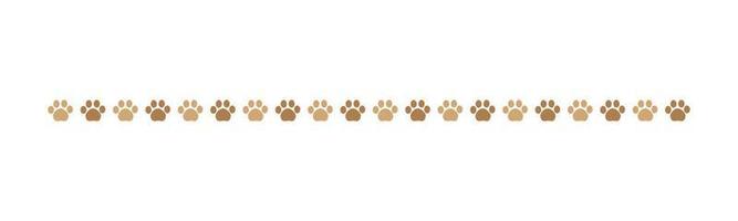 linda mascotas, perro o gato huellas separador divisor borde. sencillo pata impresión patrón, animal pista caminando vector ilustración diseño elemento.