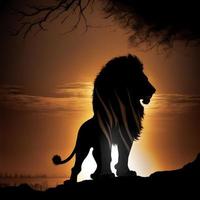 lion silhouette AI Generated photo
