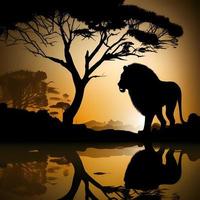 lion silhouette AI Generated photo