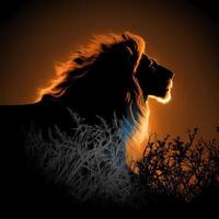 lion silhouette AI Generated photo