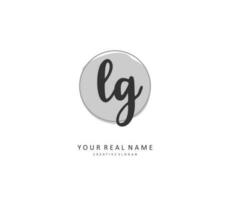 lg inicial letra escritura y firma logo. un concepto escritura inicial logo con modelo elemento. vector