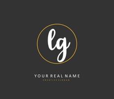 LG Initial letter handwriting and  signature logo. A concept handwriting initial logo with template element. vector