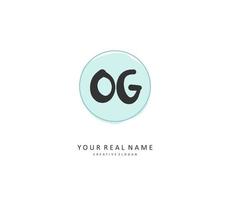 OG Initial letter handwriting and  signature logo. A concept handwriting initial logo with template element. vector