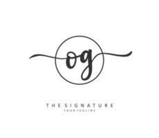 OG Initial letter handwriting and  signature logo. A concept handwriting initial logo with template element. vector