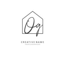 OG Initial letter handwriting and  signature logo. A concept handwriting initial logo with template element. vector